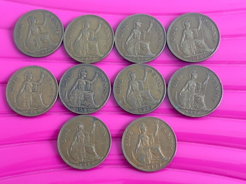 George british pennies - george, vi