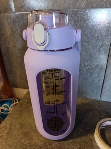 Glass water bottle with 2 - bottle,