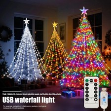 320 LED SHOOTING STAR WATERFALL LIGHT CHRISTMAS XMAS TREE HANGING FAIRY LIGHTS