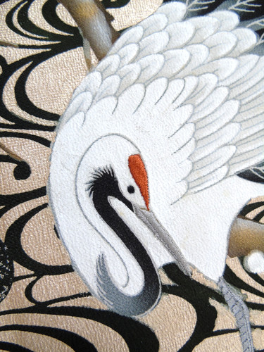 Ayane embroidered crane - [ayane],