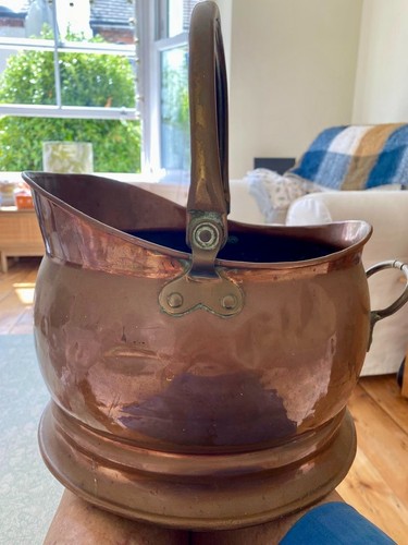 Vintage copper coal scuttle - vintage,