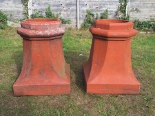 Pair Vintage Reclaimed Terracotta Chimney Pots Garden Planter FREE UK P&P 