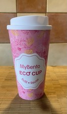 MyBento Eco Cup. Hot & Cold Drinks. Travel Mug. In The Colour Pink And White.