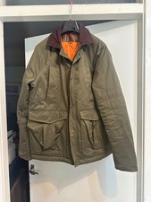 Robert Graham Men's Brown Leather Mix Field Shooting Quilted Jacket Sz Small 36