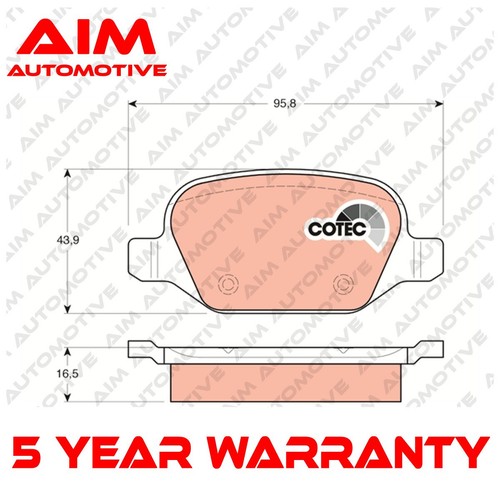Brake pads set - rear, fits