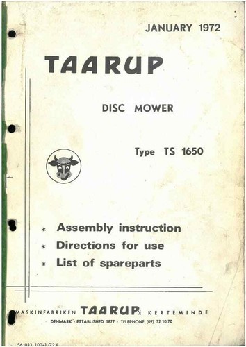 Taarup disc mower ts1650 - taarup,