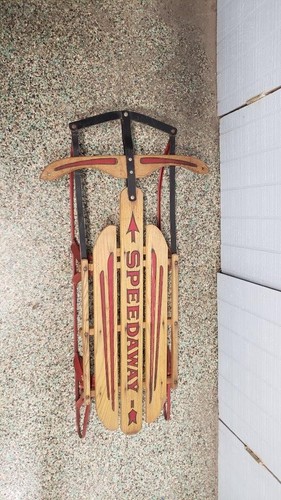 Vintage wooden sled - vintage,