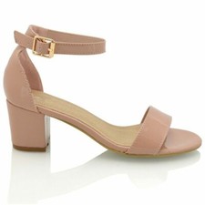 Womens Low Mid Heel Block Peep