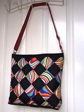 Handmade Patchwork colorful quilted women's bag medium-sized shoulder bag