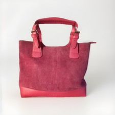 Pascal Morabito Framboise ( Raspberry) Collection Leather And Suede Handbag. 