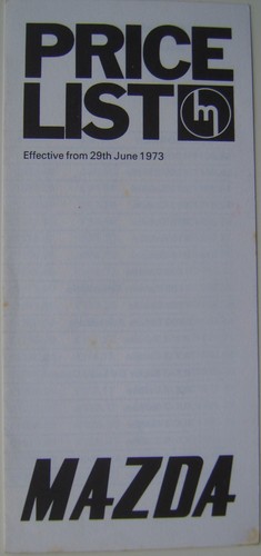 Mazda price list 1973 - price, 616