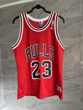 Champion NBA Chicago Bulls Jordan #23 Jersey Vest Vintage USA - 44 Large - Red