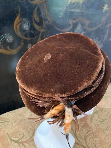 Vintage 1940s 50s brown velvet - 1940s-50s,