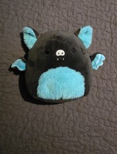 Aldous The Bat Squishmallow #1652 - 7.5" Plush Soft Toy Black Teal Halloween UK