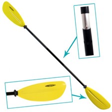 CONWY KAYAK PADDLE YELLOW FLUORESCENT 2 PIECE ALUMINIUM HIGH QUALITY 223cm
