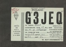 QSL Card Postcard G3JEQ Roy