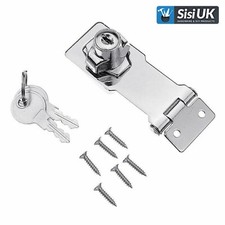 Heavy Duty Locking Hasp And Staple With Keys Padlock Cupboard Shed Garage Lock