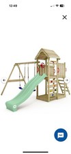 WICKEY MultiFlyer Climbing Frame Wood Swing Set Slide Outdoor Garden
