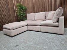 Sofa.com Long Island Slim Modular 3 Seat Sofa & Footstool In Fawn RRP-£3725