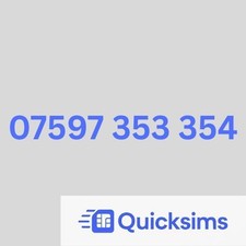 PAYG Tesco Sim Card VIP Mobile Number 07597 353 354 ZERO CREDIT