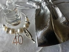 18th/21st/30th/40th/50th/60th/70th/80 Birthday Gift Wine Glass Charms table dec
