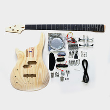 DIY SE Left-Handed Bass Guitar Kit | 4-String Ash Body | Ebony Fingerboard |