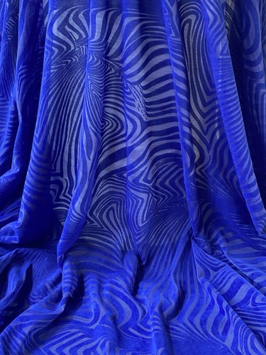 Royal blue flock - blue, mesh