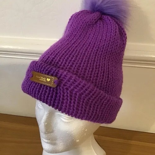 Hand knitted bobble hat - knitted,