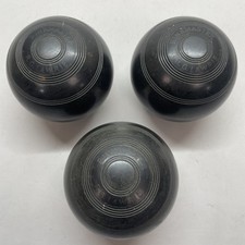 Set of 3 R G Lawrie Rinkmaster Black Lawn Bowls | Size 5 | Indoor/Outdoor