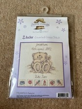 Forever Friends Bear Counted Cross Stitch Birth Sampler Kit by Anchor