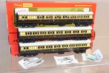 TRIANG HORNBY R26 R27 RAKE of 3 GWR 1st 3rd COMPOSITE & BRAKE COACH BOXED om