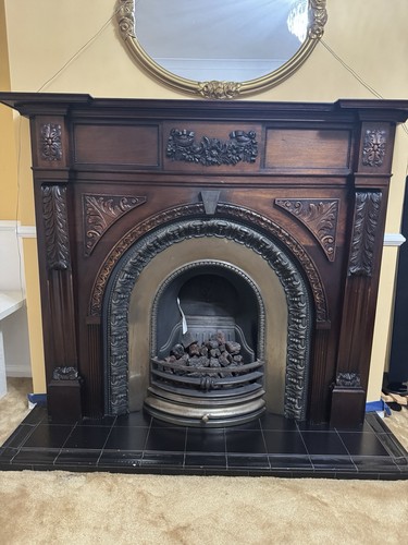 Gas fire place - fire, victorian