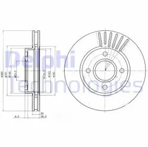 Brake disc vented bg2699 - 2x,