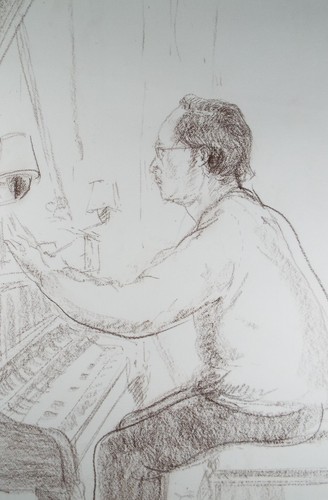 Pencil conte drawing - conte, drawing,