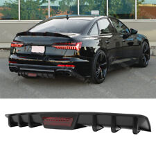 For Audi A4 S4 A5 S5 A6 S6 RS6 Rear Bumper Diffuser 6-Fin Splitter Spoiler Black