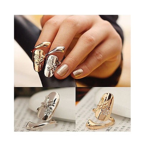 Dragon fly diamante nail art - diamante,