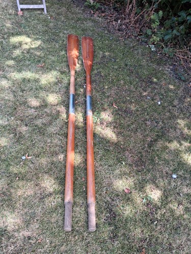Pair jointed wooden - pair, oars