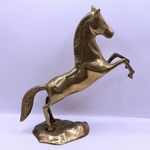 Vintage brass rearing - rearing, horse