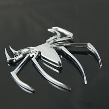 3D Metal Spider Logo Car Sticker Silver Chrome Emblem Badge Decal Accessories