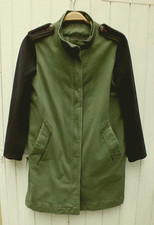 ZARA KHAKI COTTON COAT WITH