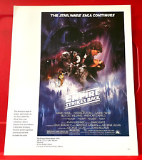 The Empire Strikes Back Star Wars Movie/Film Poster Art PICTURE/PRINT 12" x 9.5"