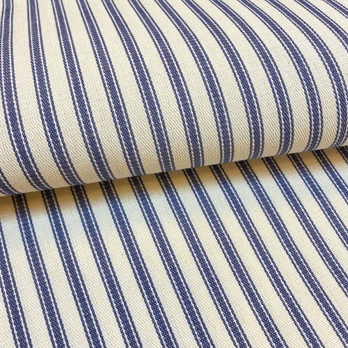 633 blue ticking - blue, cotton