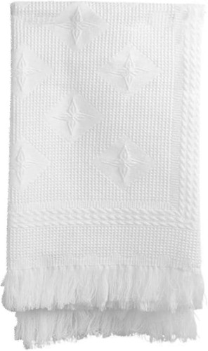 White baby christening shawl - white,