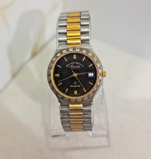 Rare Vintage West End Watch Co 2 Tone Sowar Date Swiss Made Quartz Mens Watch