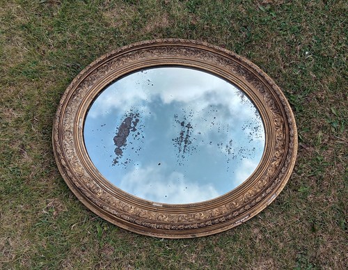 Antique 19th century oval wall - 19th,