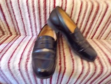 Crockett & Jones Boston Loafers Mens Size 7.5 E Black Leather Shoes