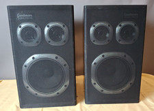 Vintage Goodmans Studio Pro 100 Hi-fi Stereo Speakers Black Wood Veneer