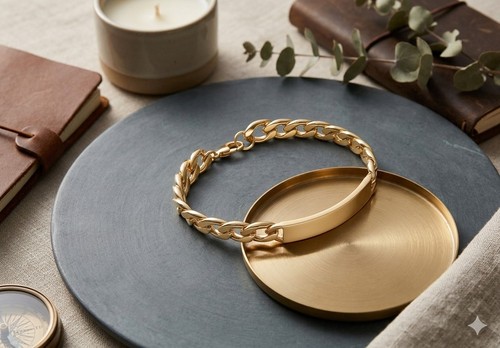 Gold mens bracelet luxury - gold,
