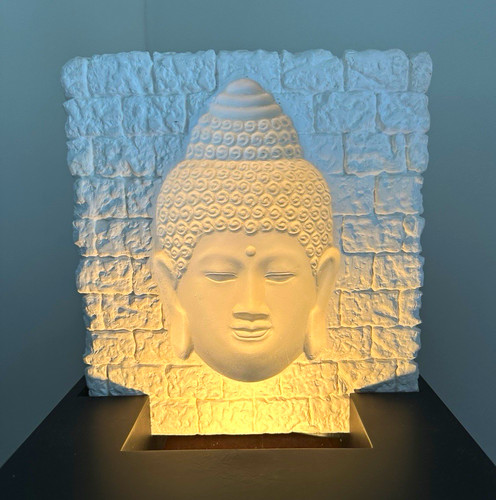 Illuminated buddha face - buddha,