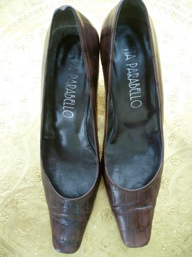 Vintage leather croc print - leather,